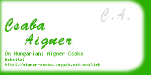 csaba aigner business card